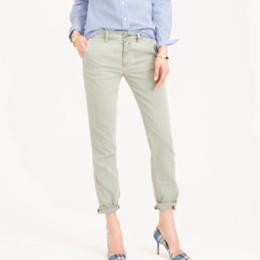 J Crew Sunday Slim Sage Green Chino Pants Size 2P